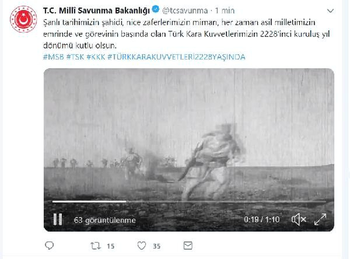 MSB\'den, Kara Kuvvetleri Komutanlığı mesajı