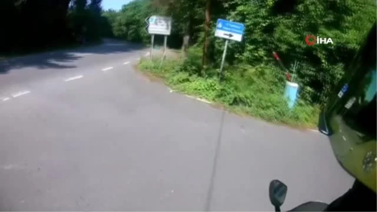 Sarıyer\'de motosikletli gencin kazası kamerada