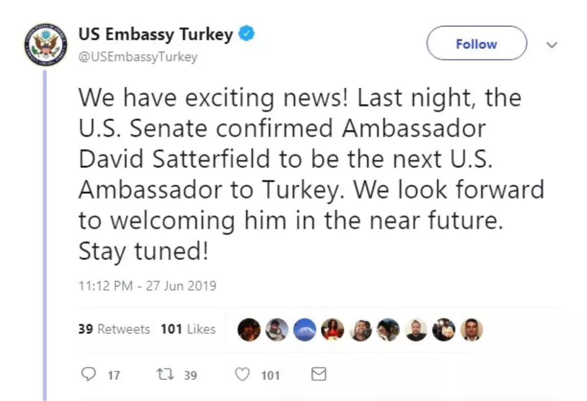 ABD\'nin Ankara Büyükelçisi David Satterfield oldu