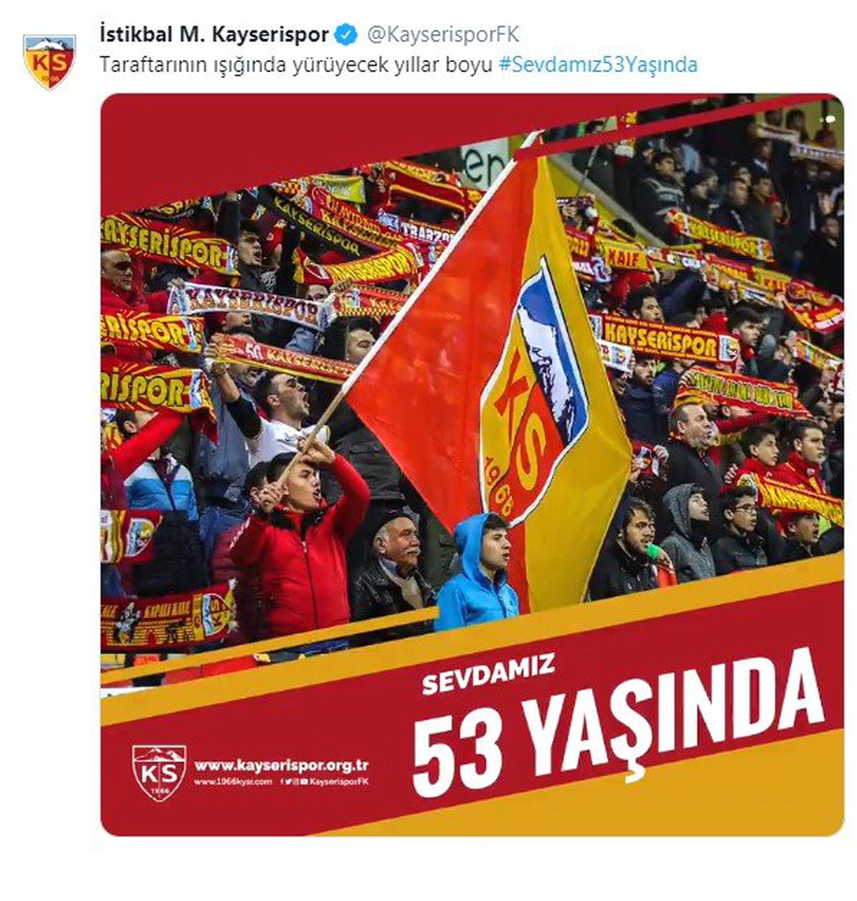 Kayserispor 53 yaşında