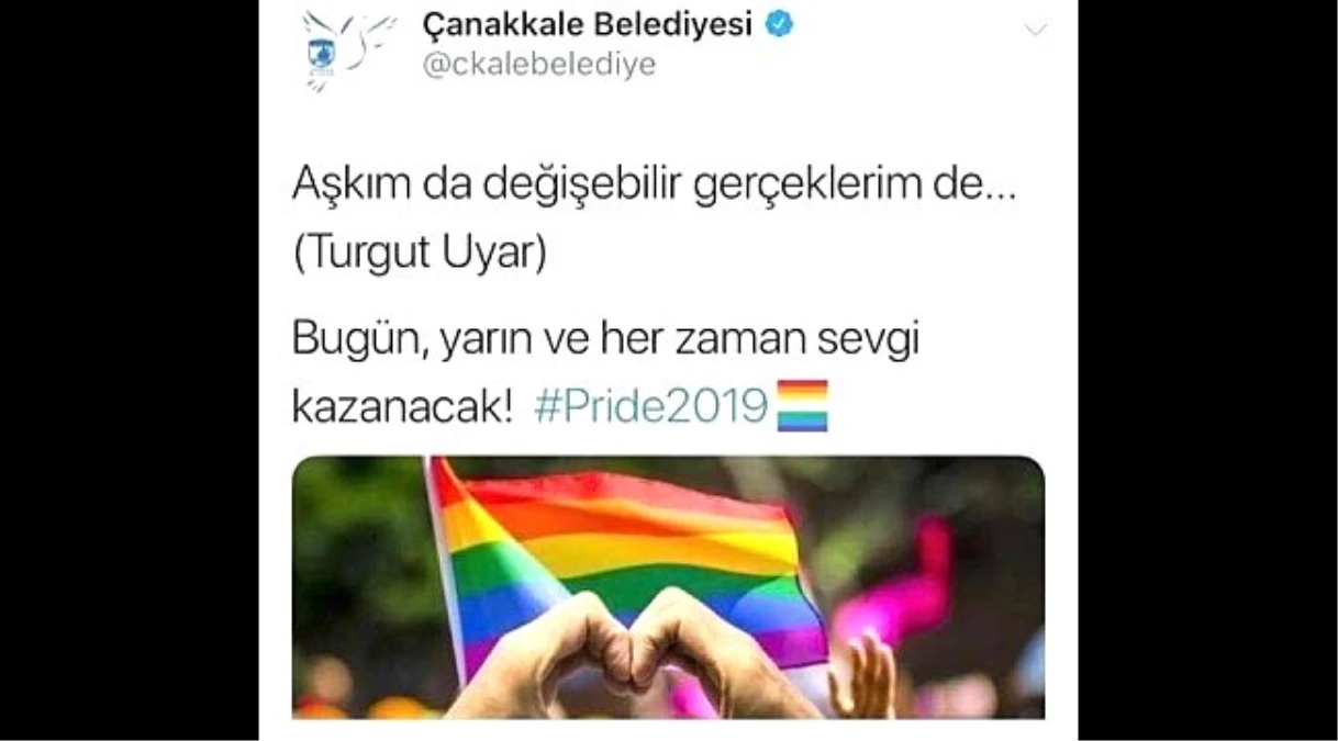Çanakkale Belediyesi \'LGBTI\' paylaşımını kaldırdı