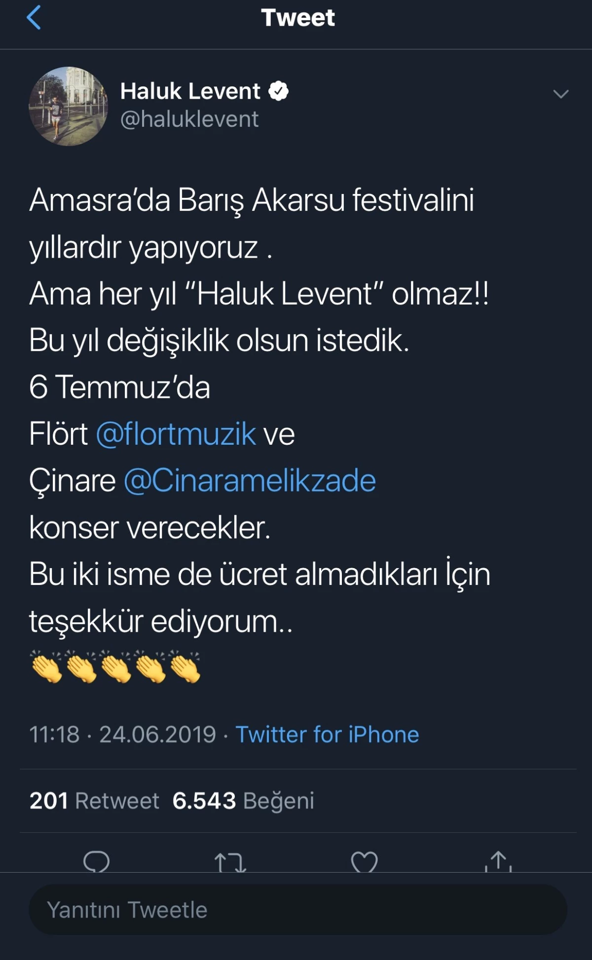 Haluk Levent yerine Azeri şarkıcı Cinare Melikzade konser verecek