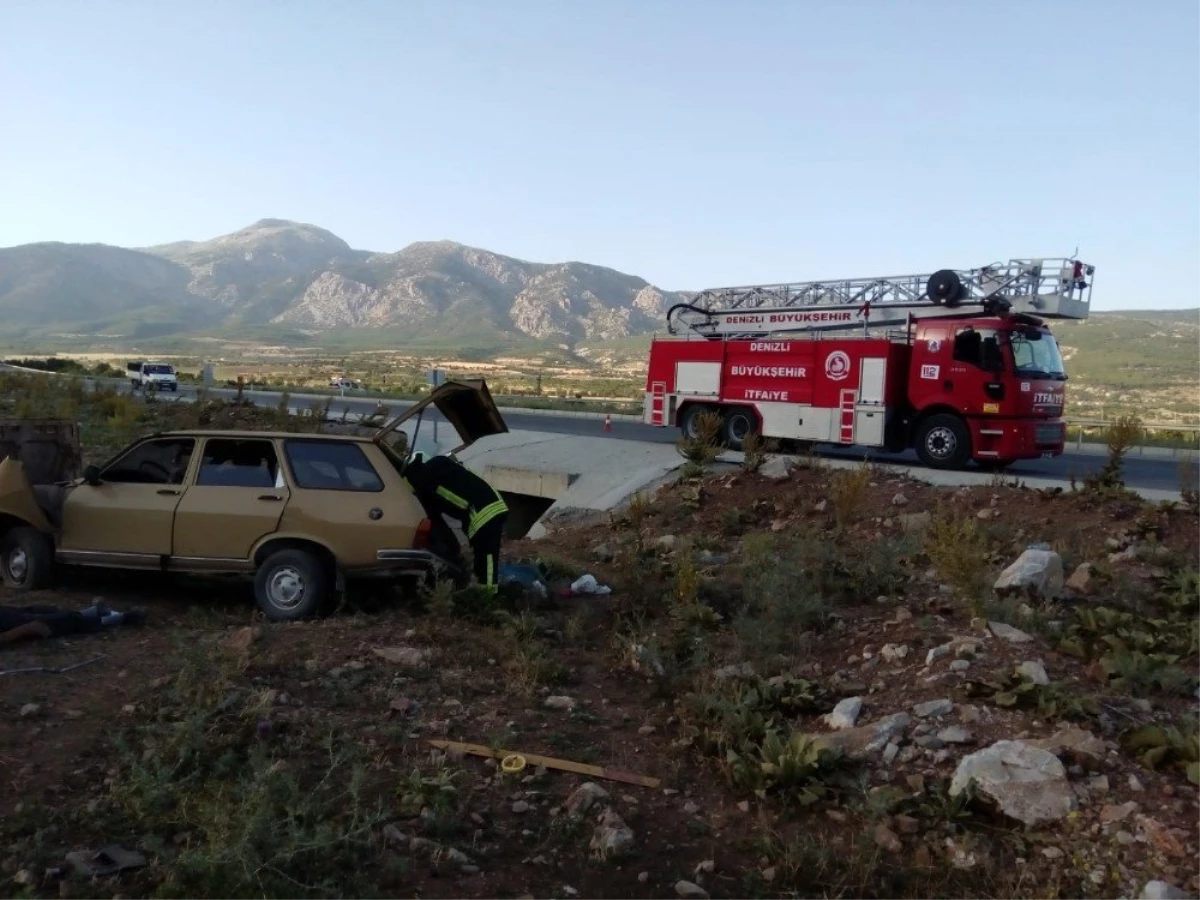 Takla atan otomobilin sürücüsü yaralandı