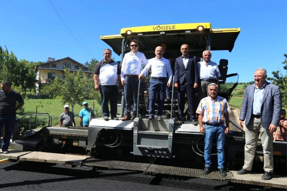 Amasya\'da köy yollarında bitümlü sıcak karışım asfalt çalışmaları hızla sürüyor