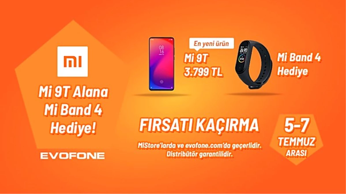 Evofone\'dan mi Band 4 Hediyeli Xiaomi mi 9T Kampanyası
