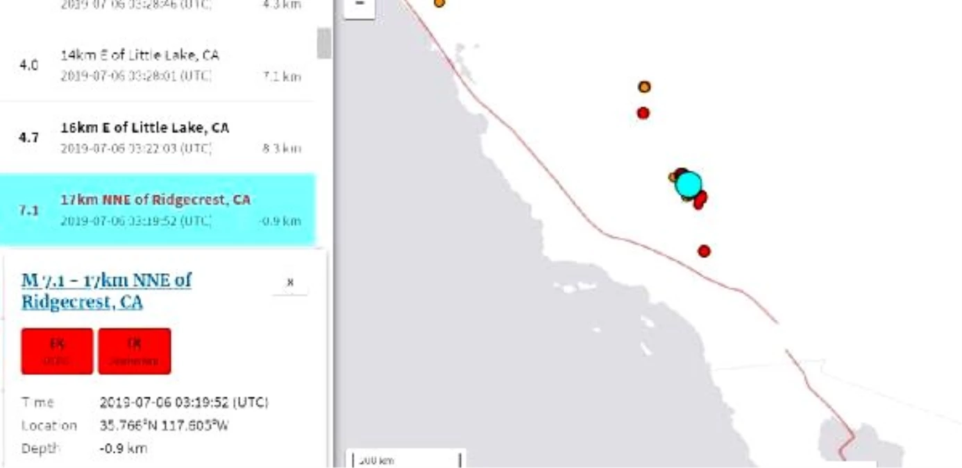 ABD\'de 7.1 büyüklüğünde deprem