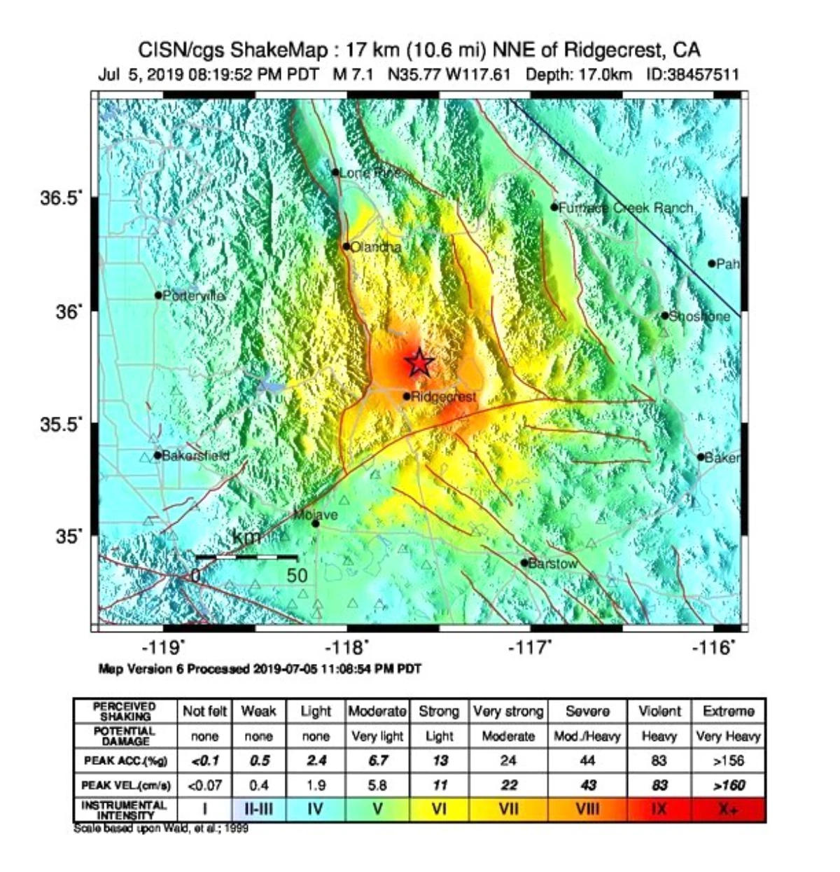 Güne Kaliforniya 7.l şiddetinde depremle sarsıldı