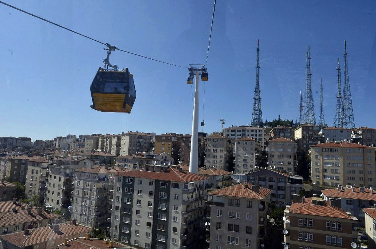 Başkentte teleferik hattında bakım çalışması