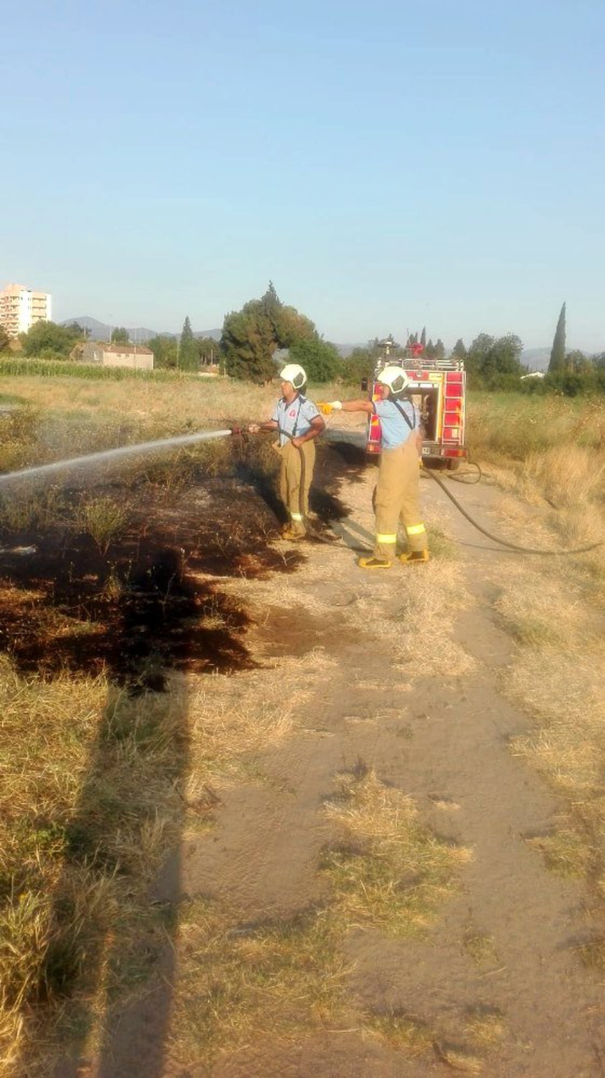 Burhaniye\'de sulama motorundan çıkan ot yangını korkuttu