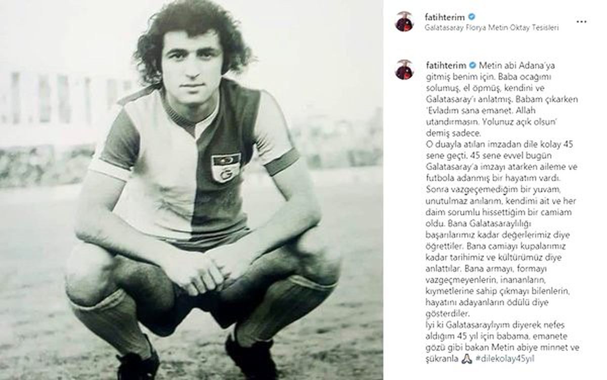 Fatih Terim\'den 45. yıl için duygusal mesaj
