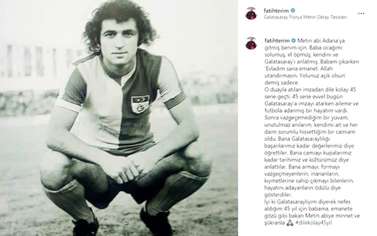 Fatih Terim\'den 45. yıl için duygusal mesaj