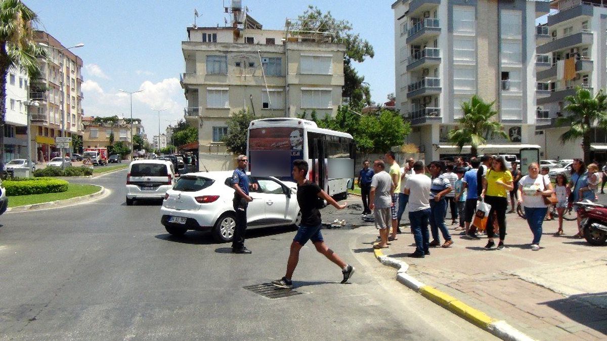 Yolcu minibüsünde panik anları