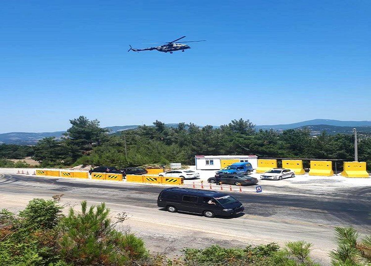 Çanakkale trafiğine havadan denetim