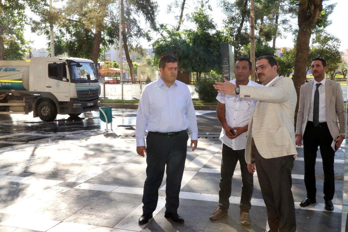 Canpolat ilçede devam eden çalışmaları denetledi