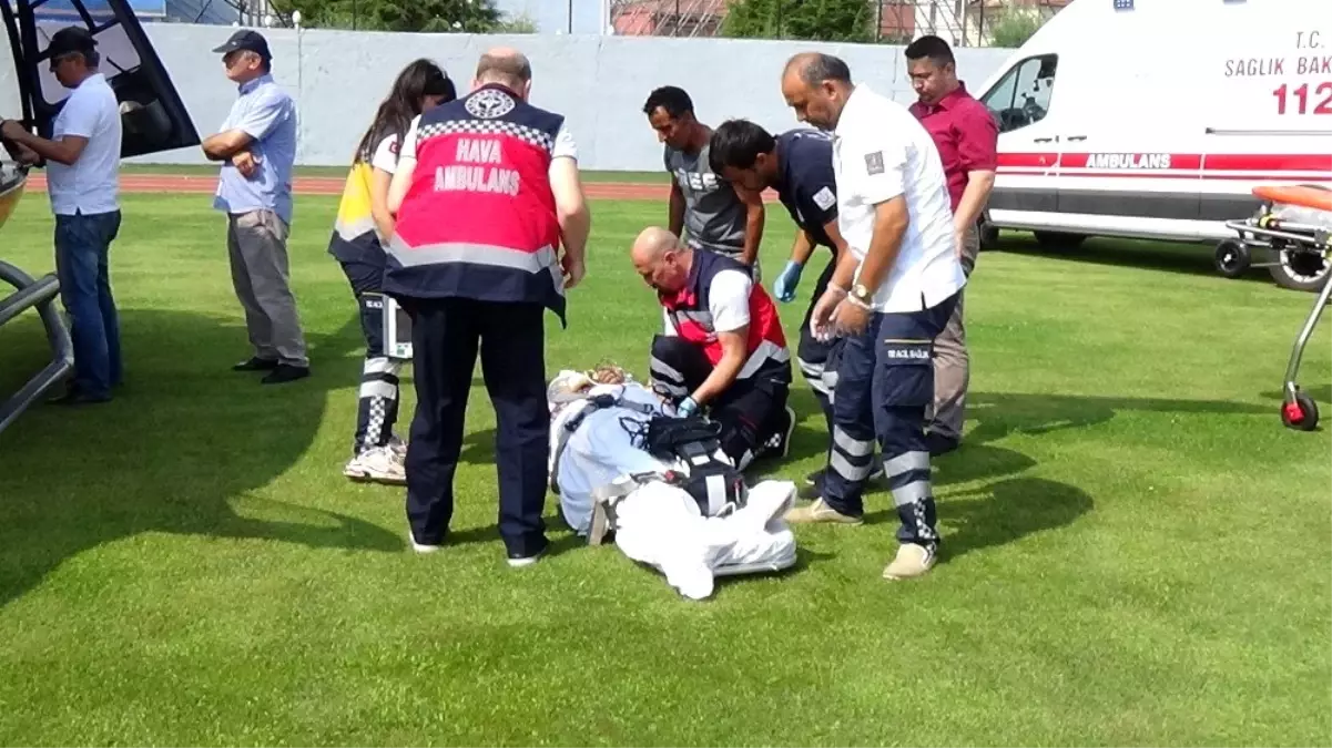 Hava ambulansı boynu kırılan kadın için havalandı