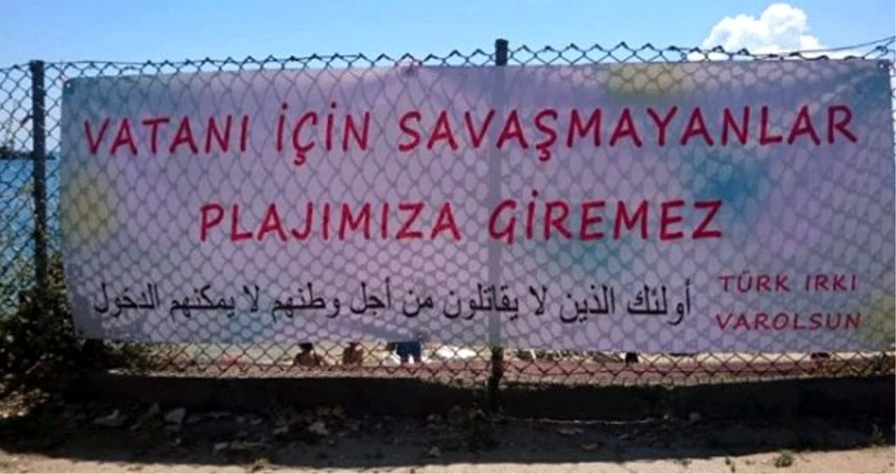 Karadeniz\'de, "Suriyeliler plaja giremez" pankartı asıldı