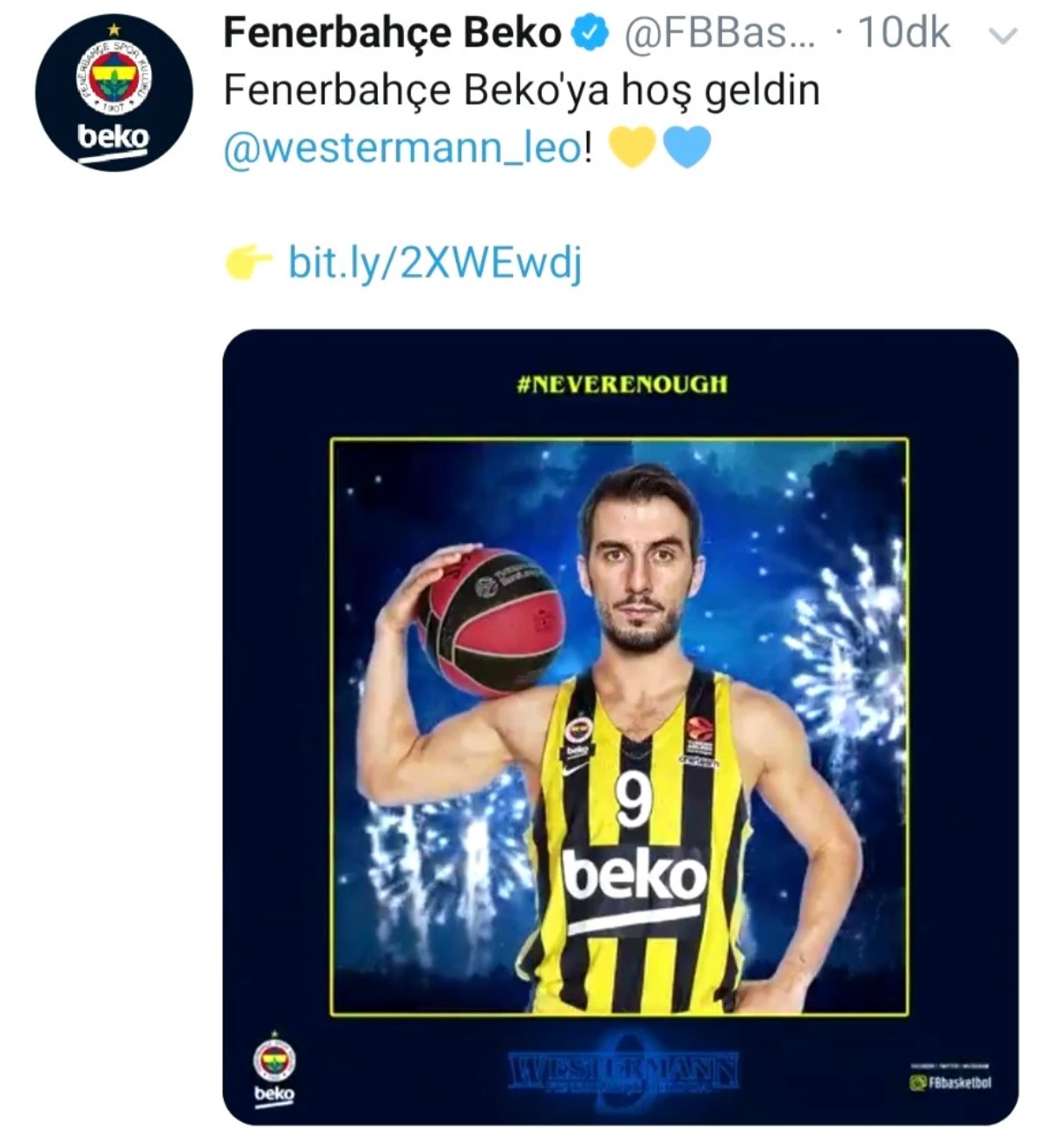 Fenerbahçe Beko, Westermann\'ı açıkladı