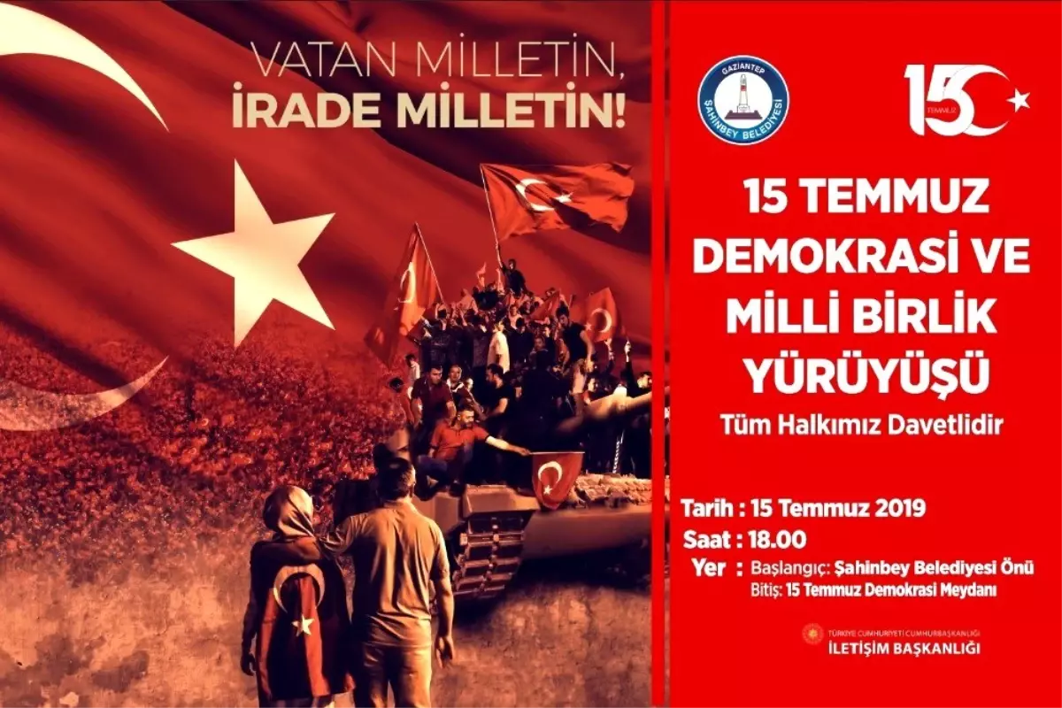 15 Temmuz Şahinbey\'de yaşatılıyor