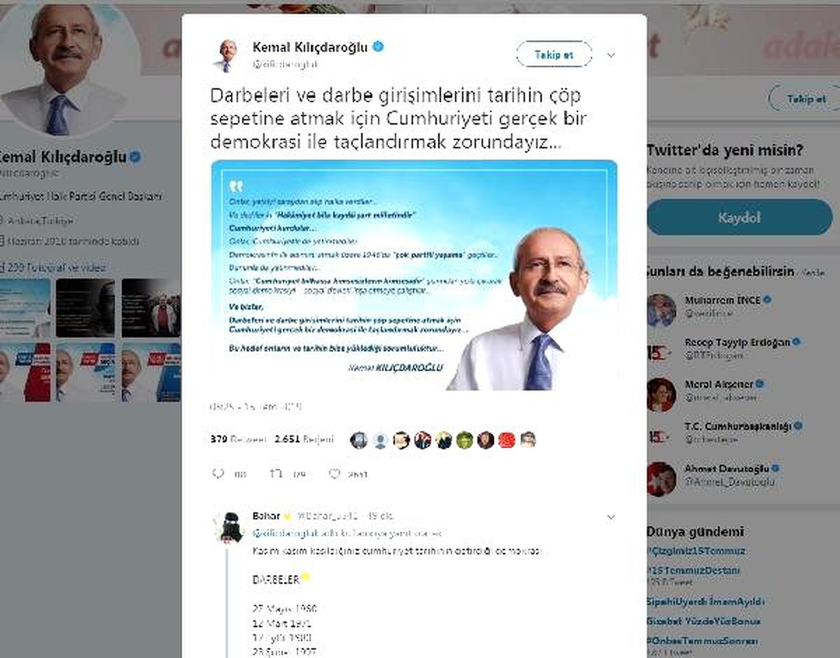 Kılıçdaroğlu: Cumhuriyeti gerçek bir demokrasi ile taçlandırmak zorundayız