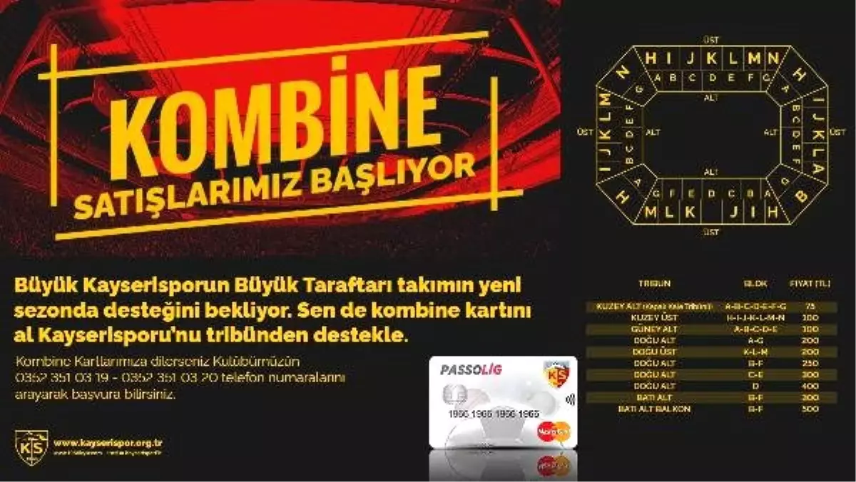 Kayserispor\'da kombine bilet fiyatları açıklandı