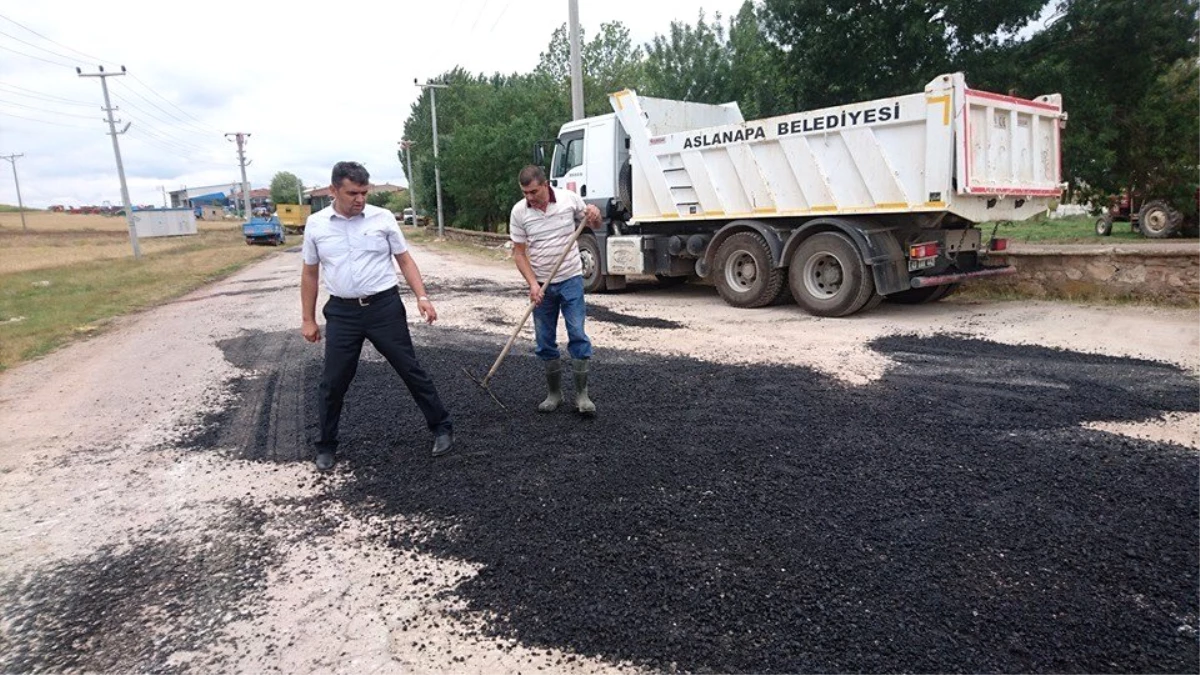 Aslanapa sanayi sitesi yolu asfalt çalışmaları