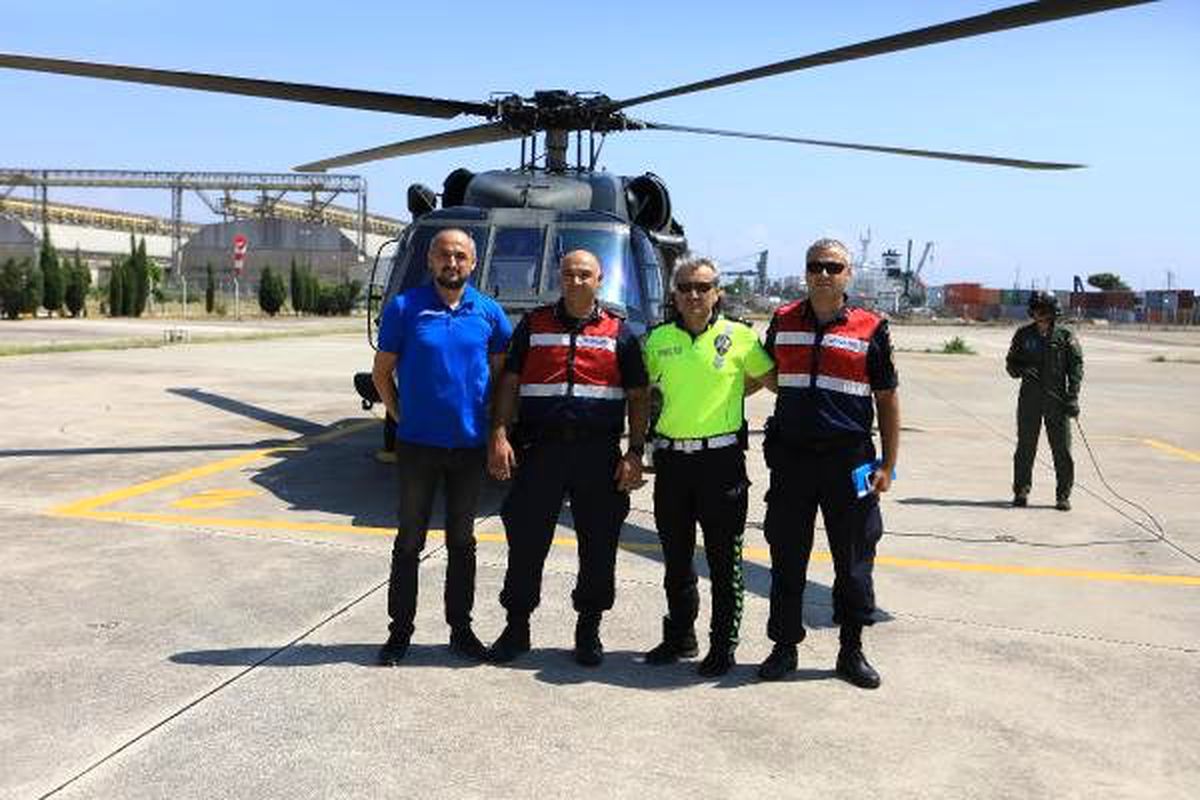 Helikopterle kask denetimi