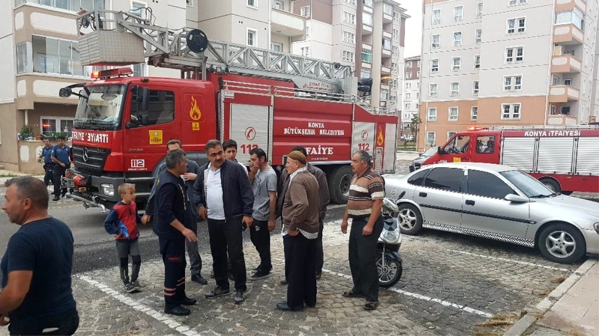 Konya\'da apartmanda yangın paniği