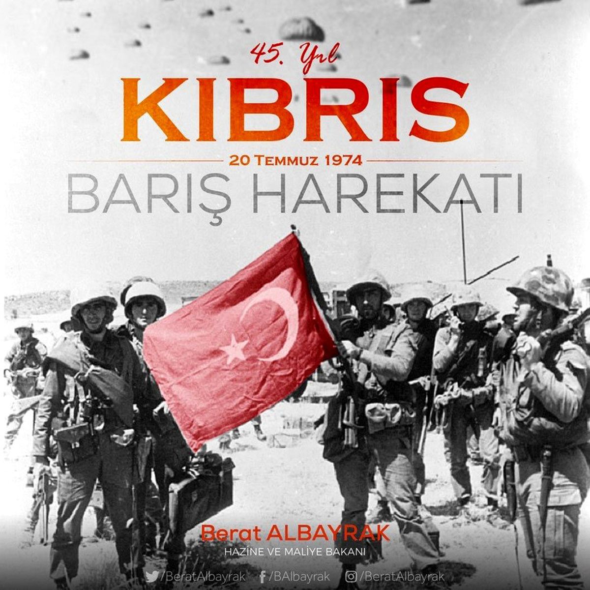 Bakan Albayrak\'tan Kıbrıs Barış Harekatı paylaşımı