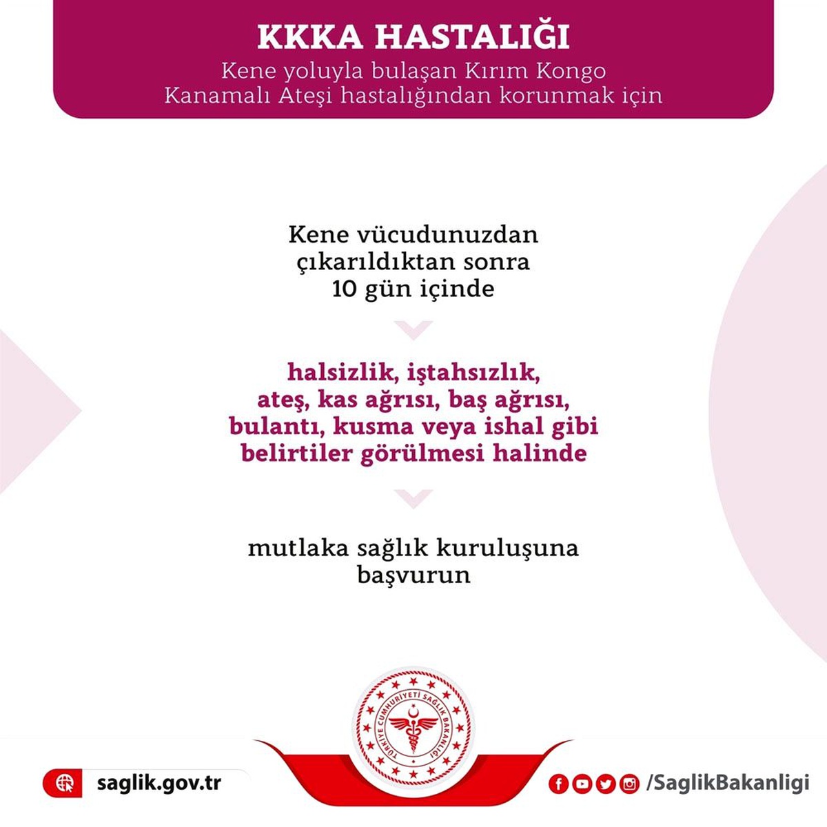Bakanlıktan KKKA uyarısı: "Açık renk giysiler tercih edin"