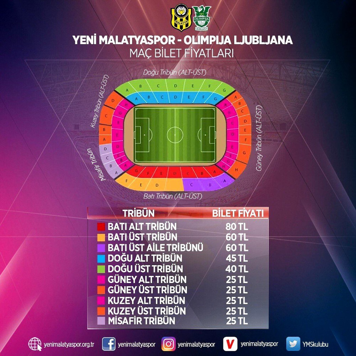 E.Y Malatyaspor - Olimpija Ljubljana maçının biletleri satışa sunuldu