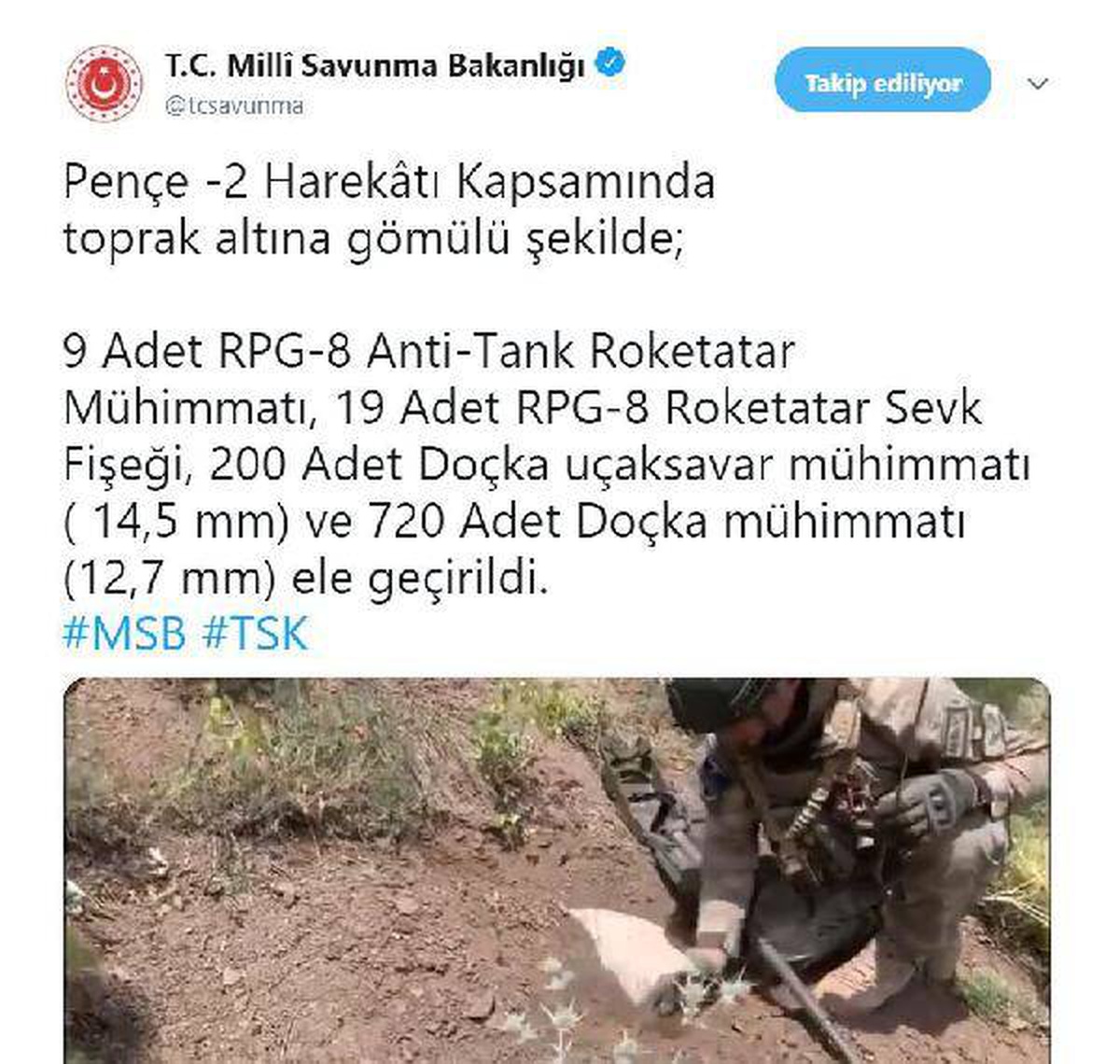 Irak kuzeyinde PKK\'ya ait mühimmat ele geçirildi (2)