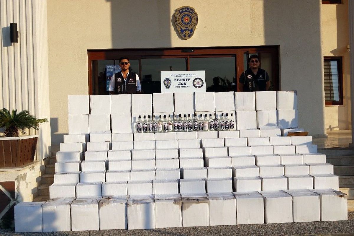 Fethiye\'de bin 535 litre sahte içki ele geçirildi