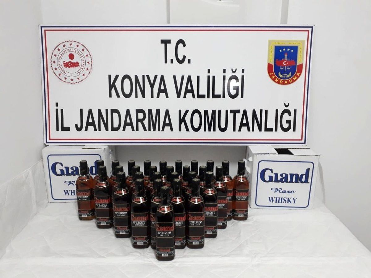 Konya\'da jandarmadan kaçak içki operasyonu