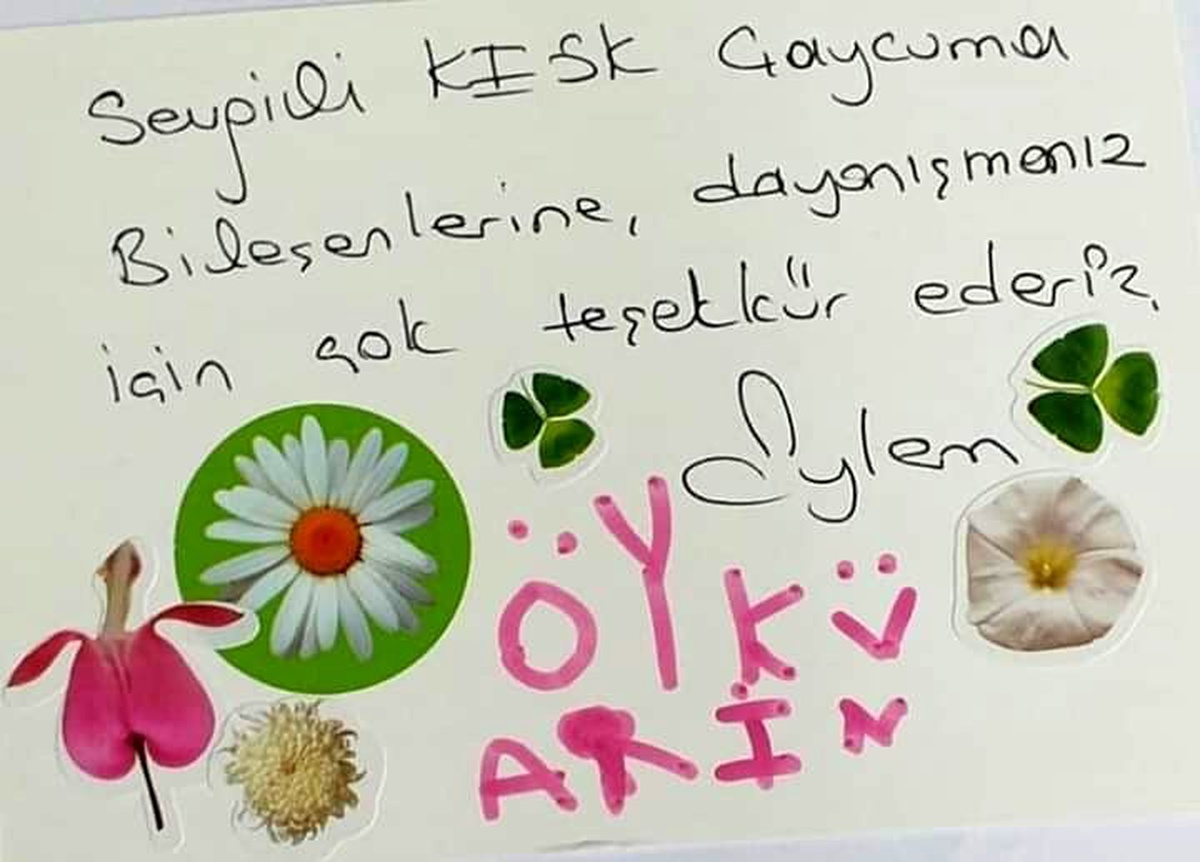 Öykü Arin ve anne Eylem Şen Yazıcı\'dan teşekkür kartı