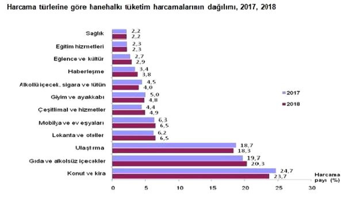 TÜİK-Kişi başına aylık tüketim harcaması 2018\'de yüzde 17.6 arttı