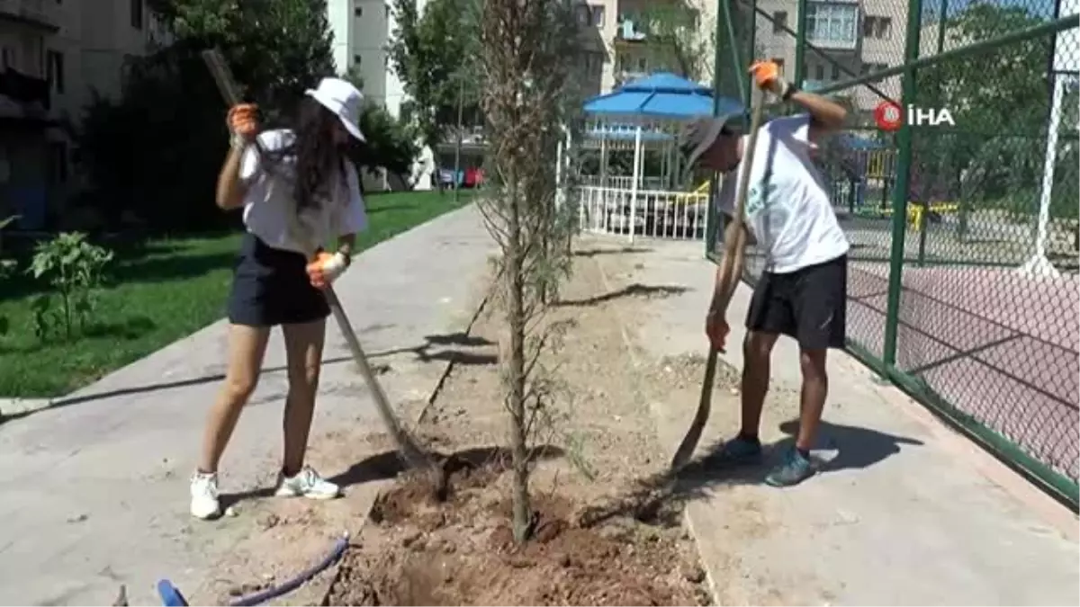 Yabancı gençler Nevşehir\'de park yapımında çalıştı