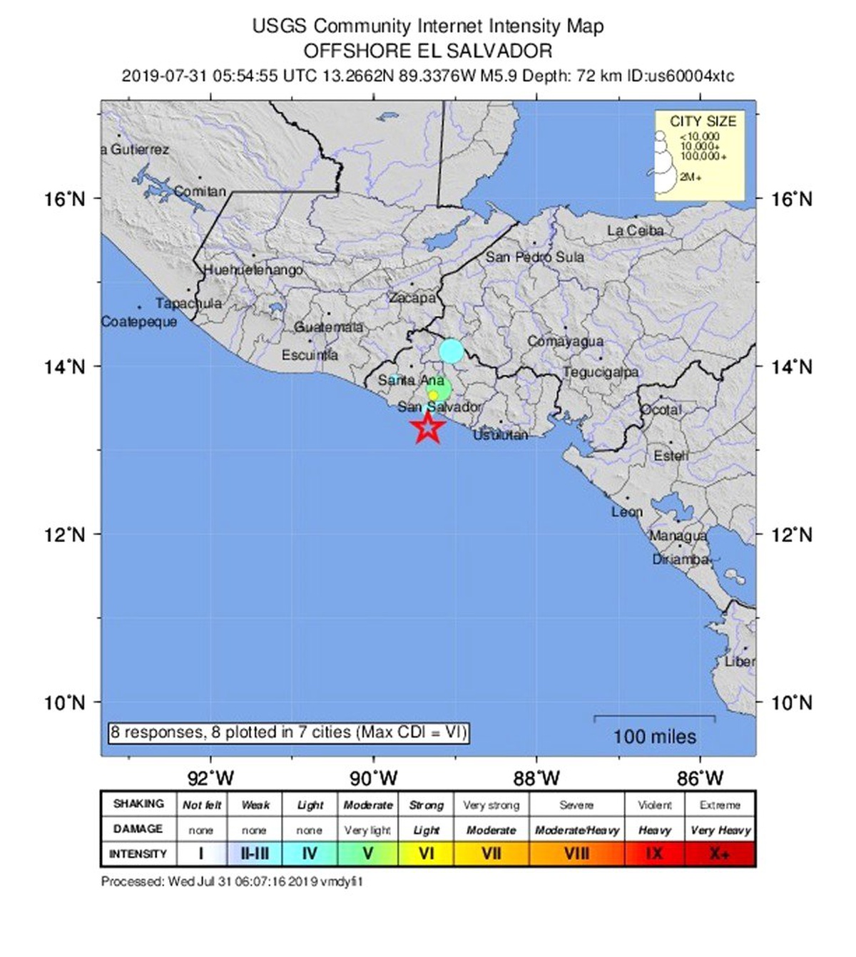 El Salvador\'da 5.9 büyüklüğünde deprem