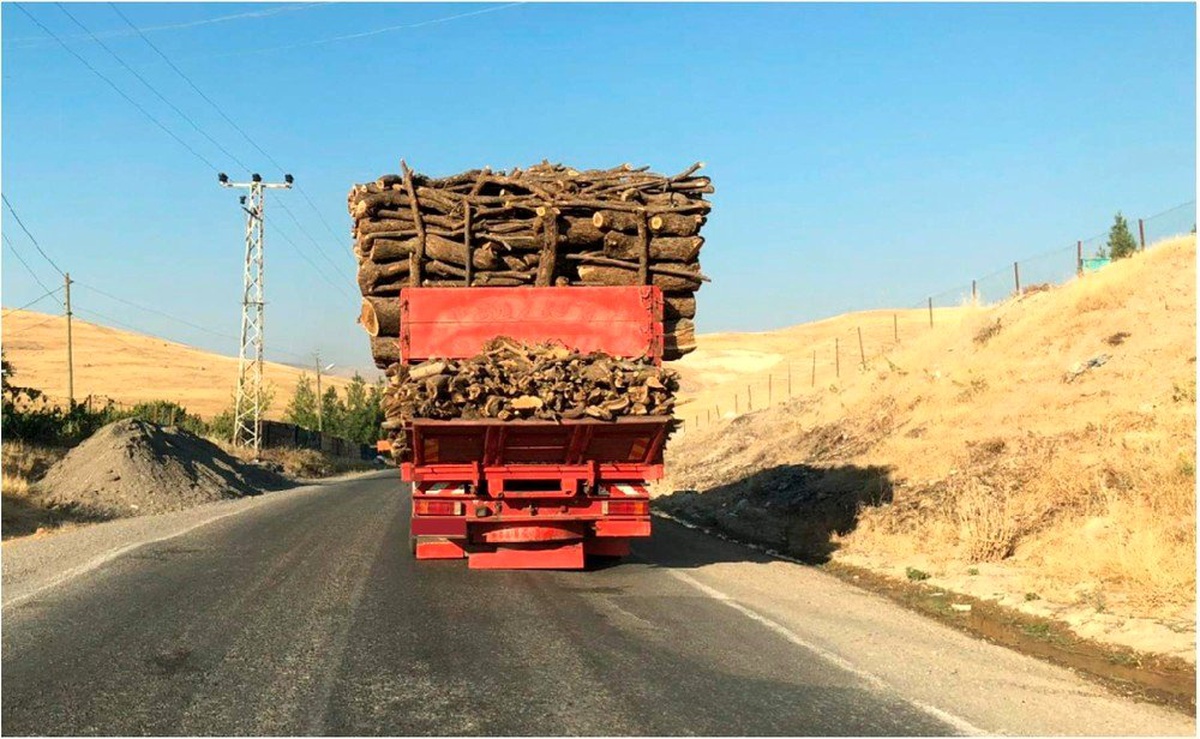 Siirt\'te yük dolu kamyonun tehlikeli yolculuğu