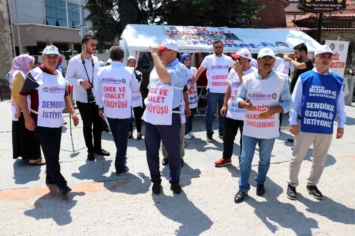 Bolu Belediyesi\'nde işten çıkarılan işçiler eylemlerinin 100\'üncü gününde