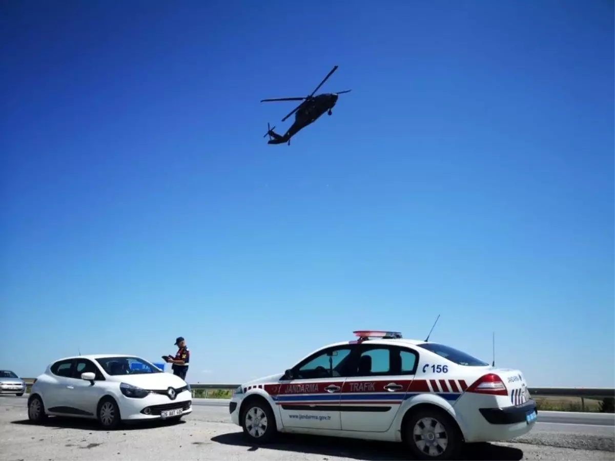 Jandarma trafikten helikopterli denetim