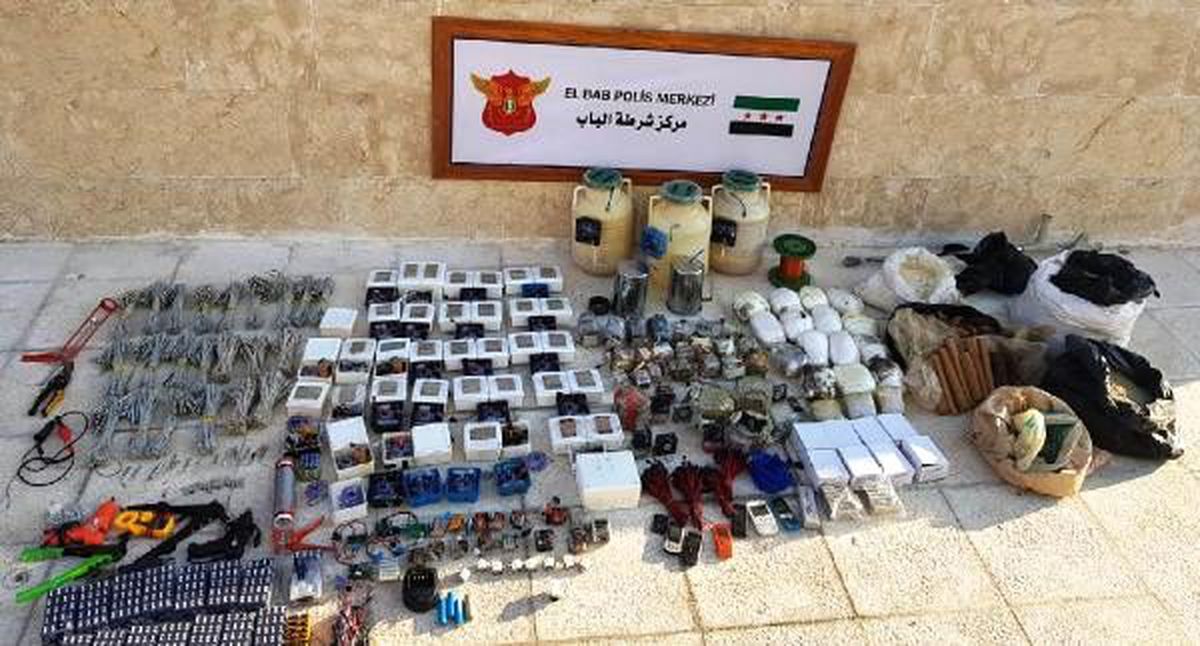 El Bab\'da DEAŞ operasyonu: 1 ton patlayıcı ele geçirildi