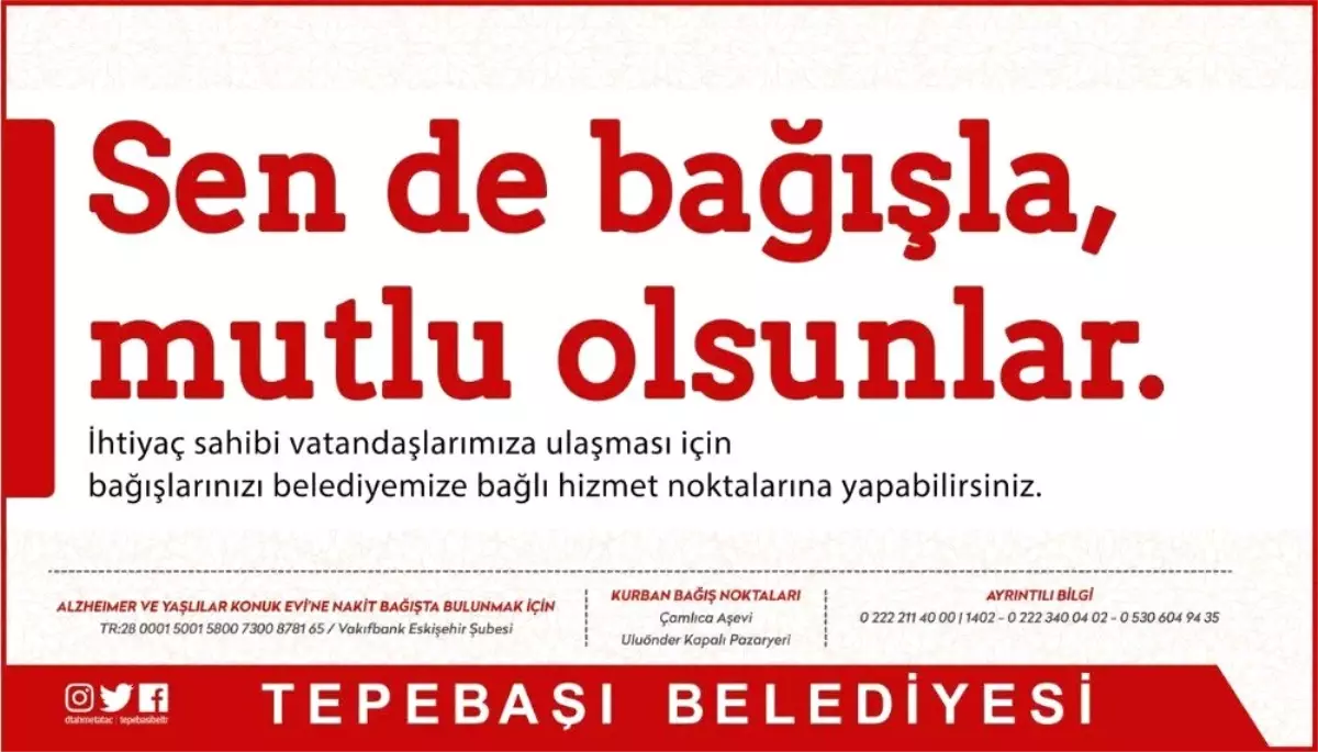 Tepebaşı Belediyesi kurban bağışlarını kabul edecek