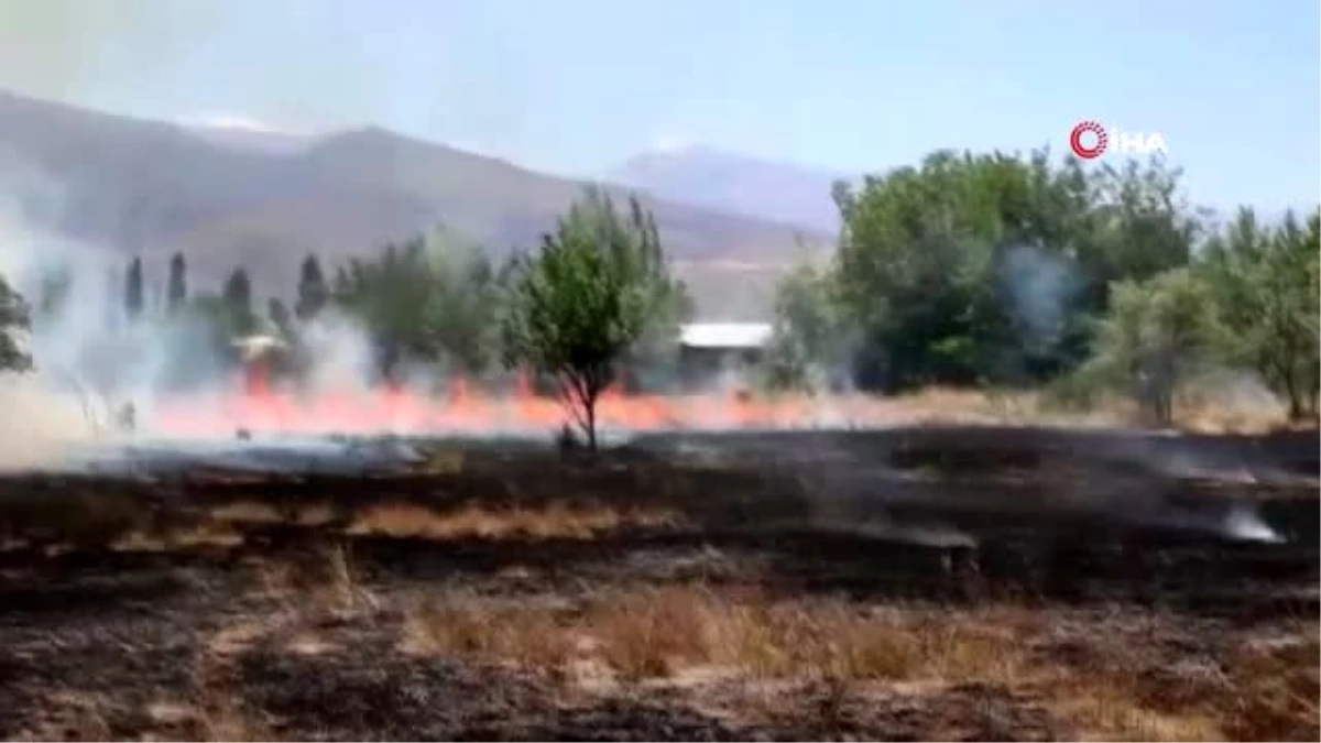 Anız yangınında 40 dönüm arazi yandı... Alevler yerleşim yerine varmadan söndürüldü