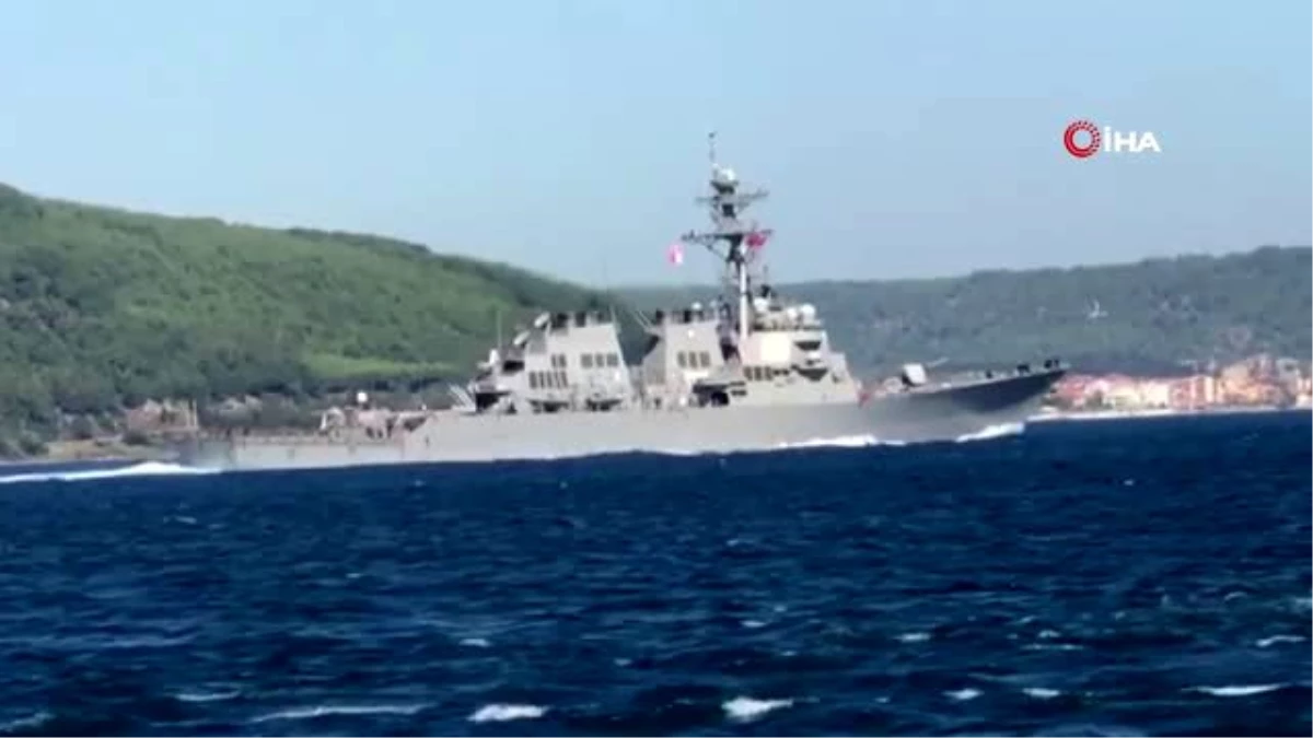 Amerikan savaş gemisi Çanakkale Boğazı\'ndan geçti