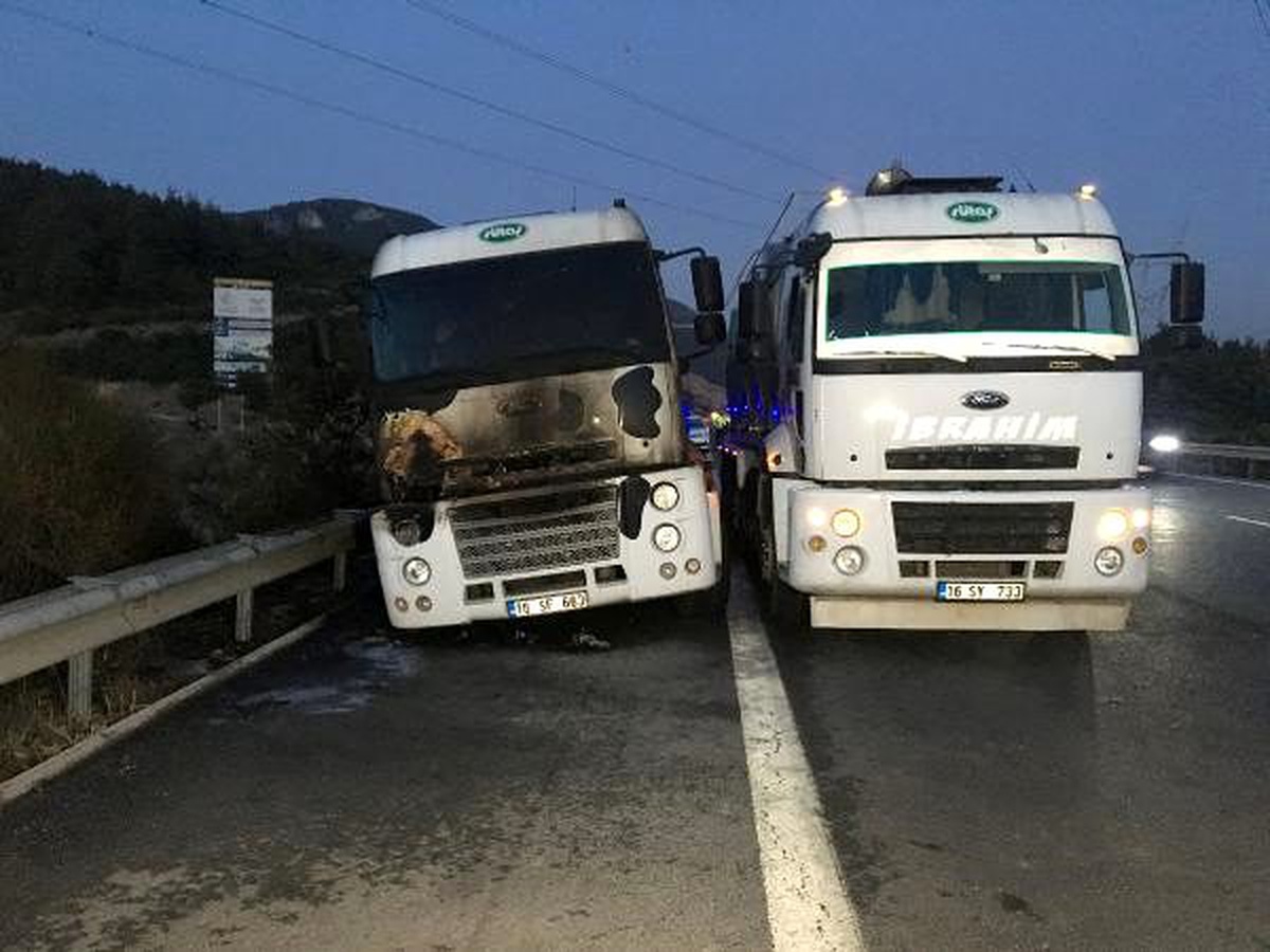 Kaza yapan tankerde çıkan yangın ormana sıçradı (2)
