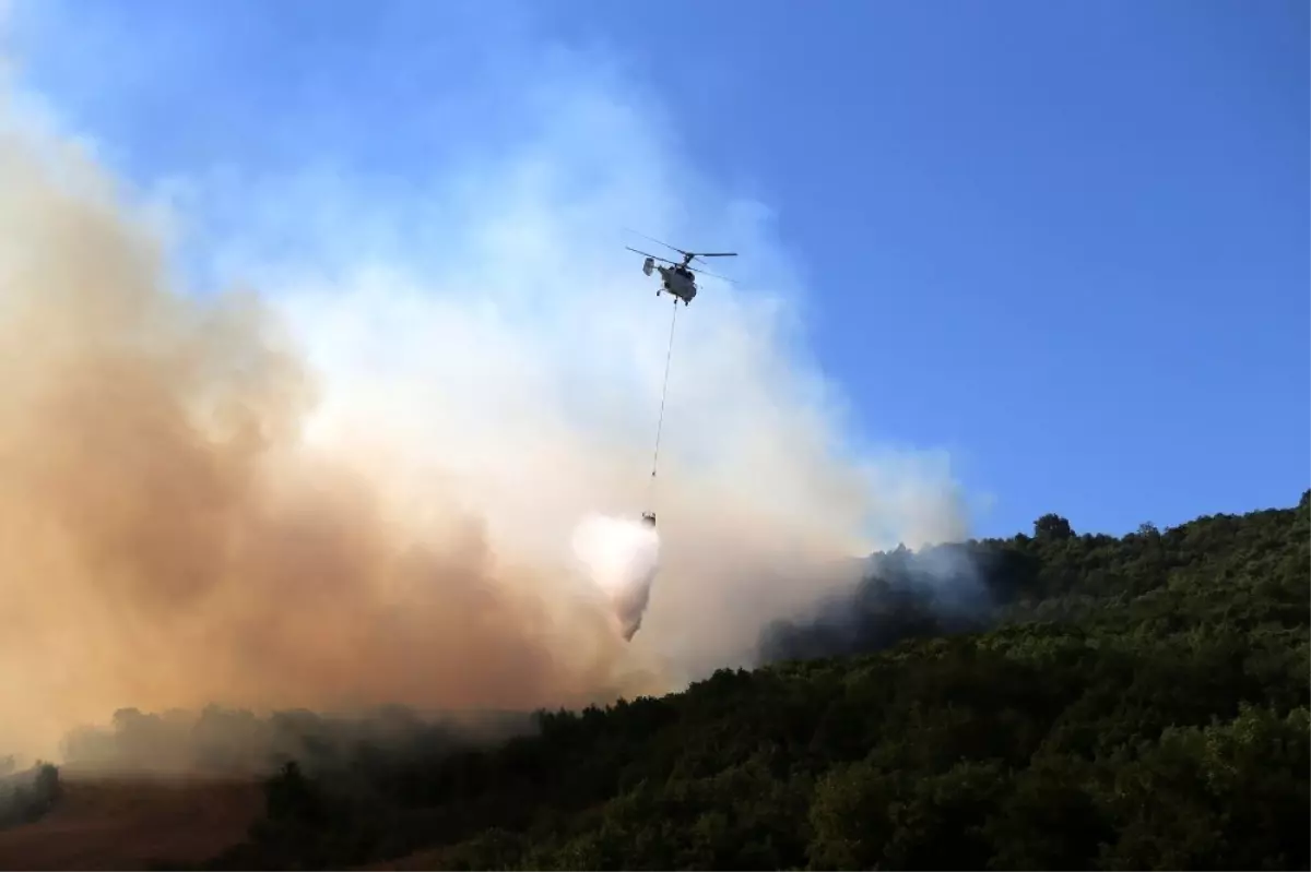 Yenişehir\'deki orman yangını drone ile böyle görüntülendi