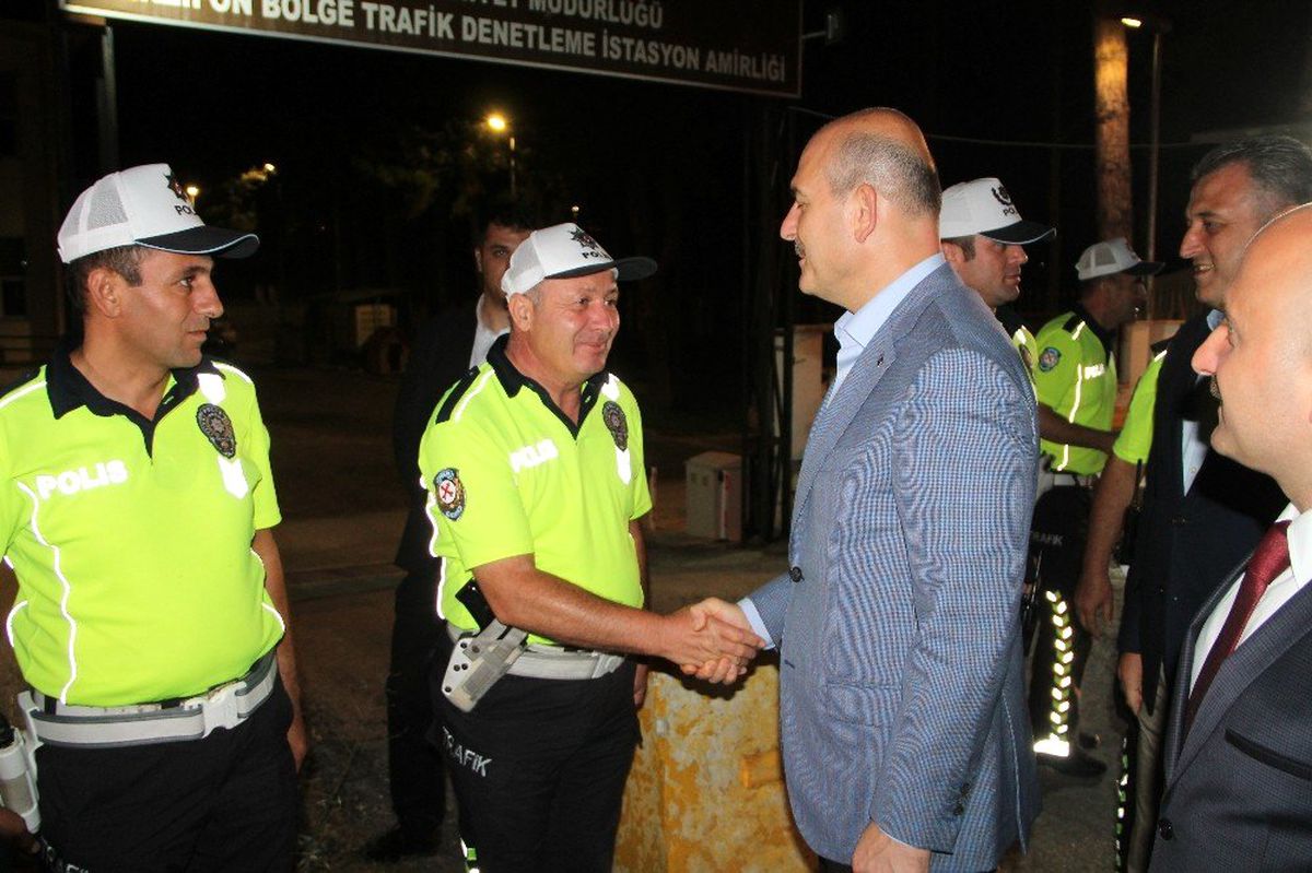Bakan Soylu Amasya\'da trafik denetimlerine katıldı