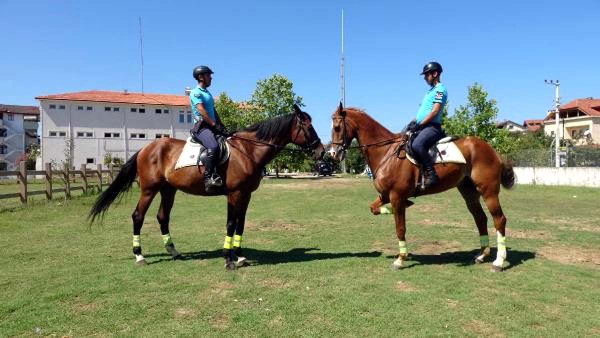 Jandarma, Kandıra sahillerinde atlarla görev yapıyor
