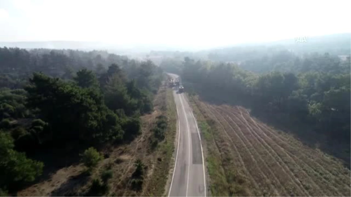 Çanakkale\'deki orman yangını havadan görüntülendi