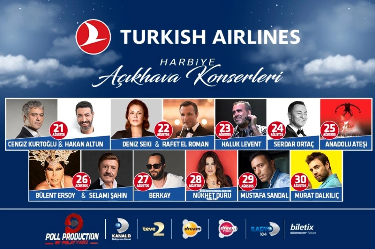 Turkish Airlines Harbiye Açıkhava Konserleri başlıyor